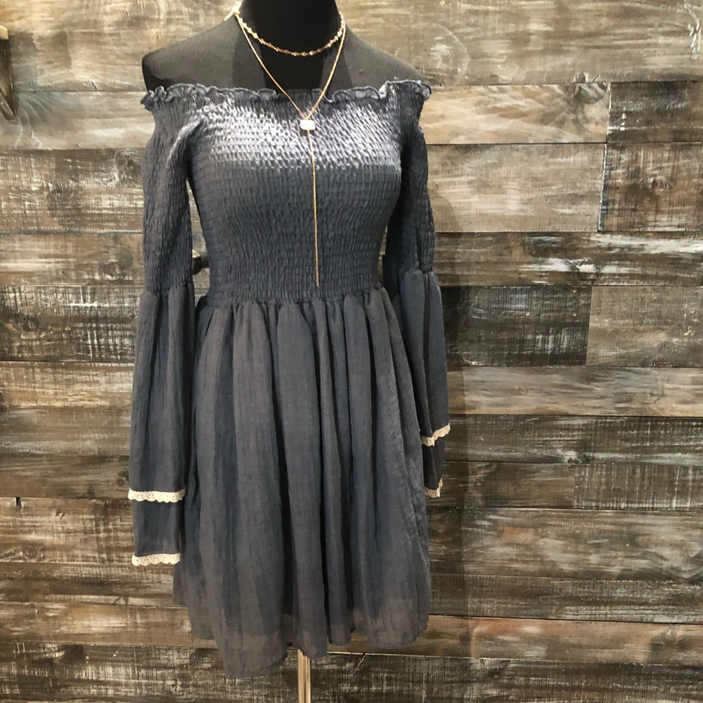 Sage Off the shoulder Dress